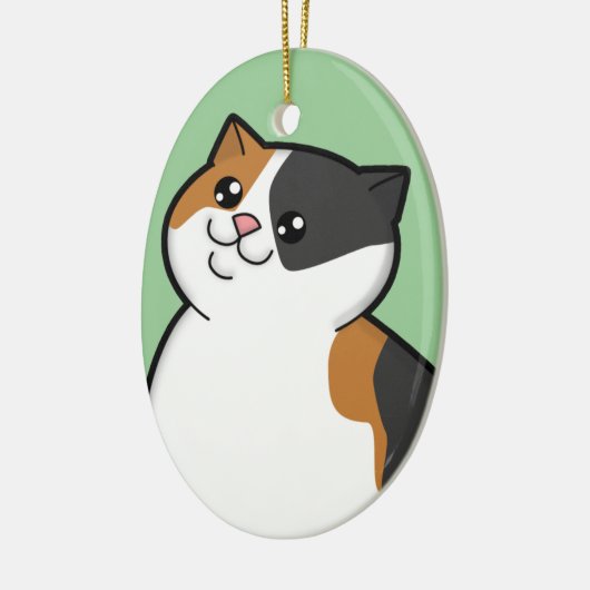 Happy Fat Calico Cat Keepomwille Ornament (Links)