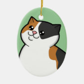 Happy Fat Calico Cat Keepomwille Ornament (Voorkant)