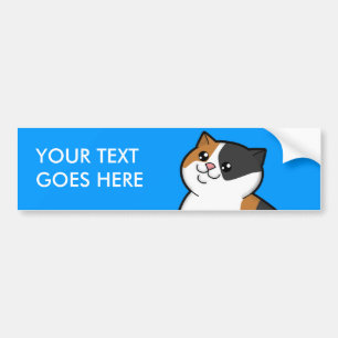 Happy Fat Calico Cat Persoonlijke Bumpersticker