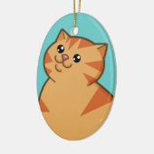 Happy Fat Oranje Cat Keepomwille Ornament (oval) (Links)