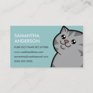 Happy Fat Silver Tabby Persoonlijke Visitekaartjes