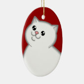 Happy Fat White Cat Keepomwille Ornament (Rechts)
