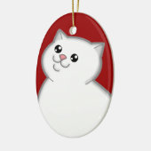 Happy Fat White Cat Keepomwille Ornament (Links)