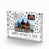 Happy Father Day Black White Pattern 3 Fotoblokken (Rechts)