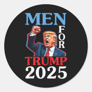 Happy Father Day Mannen voor Trump 2025 Papa Hus Ronde Sticker