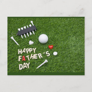 Happy Father Day voor Golfer met golfbal en t-shir Briefkaart