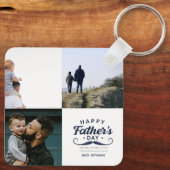 Happy Father’s Day Mustache Tribute Design Sleutelhanger (Achterkant)
