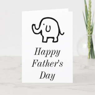 Happy Fathers Day Baby Olifant Schattige Eenvoudig Feestdagen Kaart