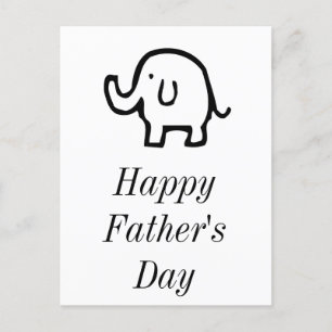 Happy Fathers Day Baby Olifant Schattige Eenvoudig Feestdagenkaart