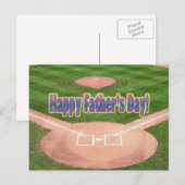 Happy Fathers Day Baseball Briefkaart (Voorkant / Achterkant)
