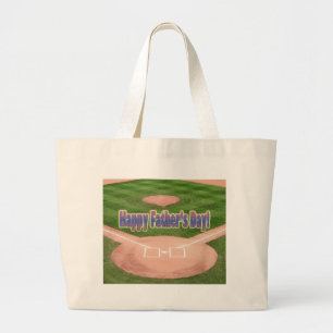 Happy Fathers Day Baseball Grote Tote Bag