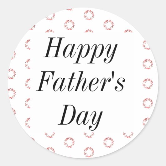 Happy Fathers Day Bloemkam Bloempatronen Ronde Sticker (Voorkant)