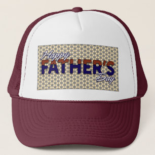 Happy Fathers Day Burgundy en White Trucker Hat Trucker Pet