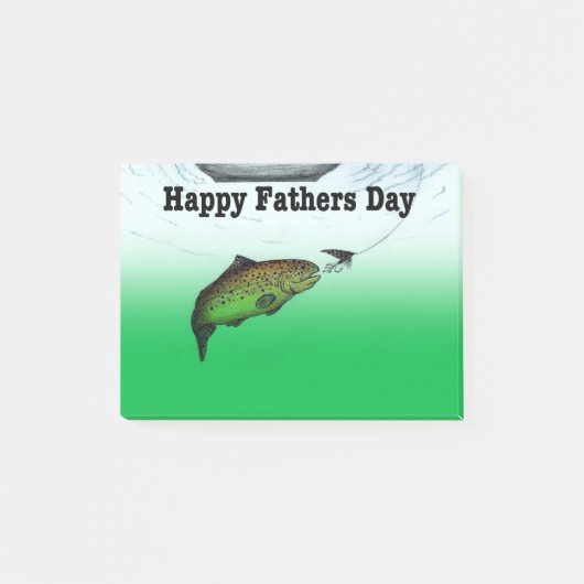 Happy Fathers Day Card-visserij op boten Post-it® Notes (Voorkant)