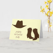 Happy Fathers Day Cowboy Kaart (Gele Bloem)