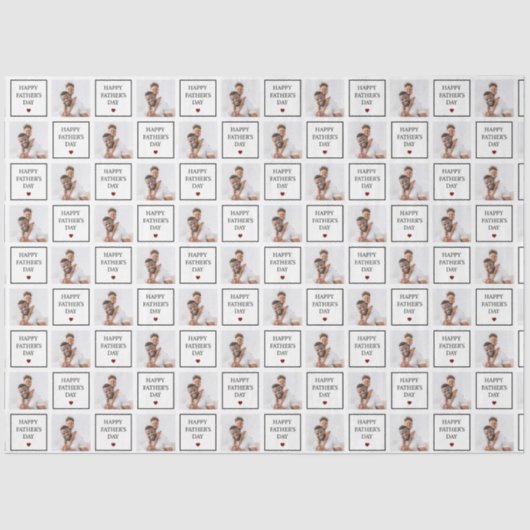Happy Fathers Day Custom Photo Pattern Tissuepapier (Voorkant)