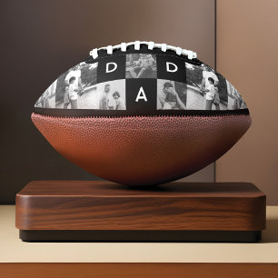 Happy Fathers Day Dad Black & White Photo Grid American Football