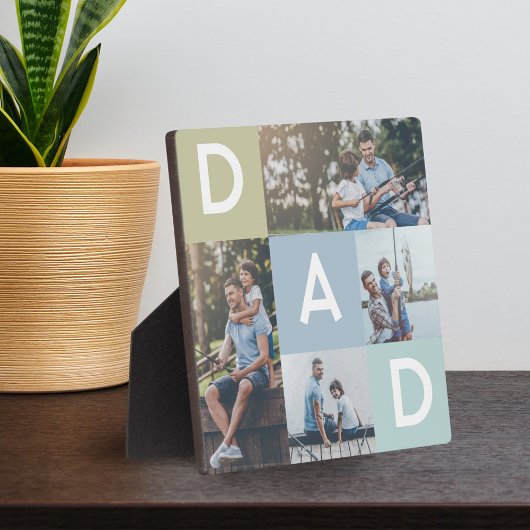 Happy Fathers Day Dad Modern Multi Photo Grid Fotoplaat