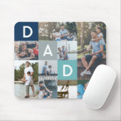 Happy Fathers Day Dad Modern Multi Photo Grid Muismat (Met muis)