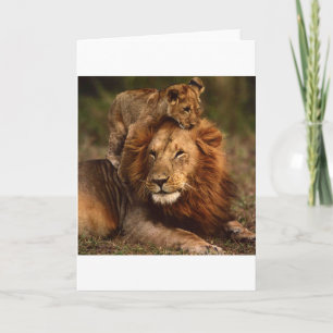 Happy Fathers Day Daddy Lion en Lion Cub Kaart