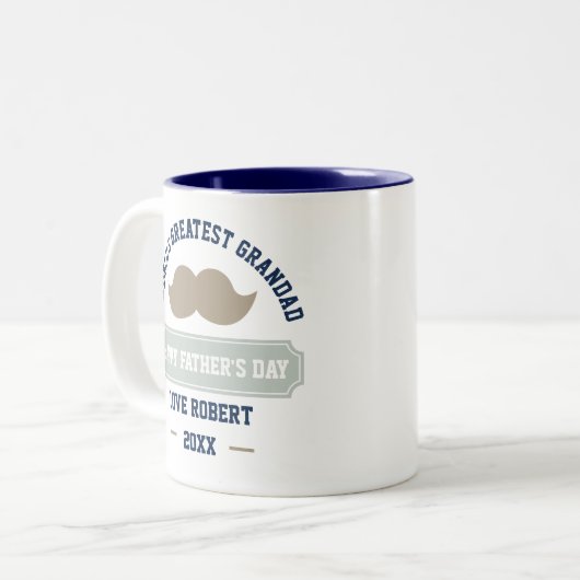 Happy Fathers Day - De grootste grootmacht ter wer Tweekleurige Koffiemok (Voorkant links)