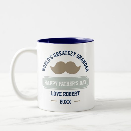 Happy Fathers Day - De grootste grootmacht ter wer Tweekleurige Koffiemok (Links)