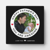 Happy Fathers Day Fototekst Harart Rood terug Fotoplaat (Voorkant)