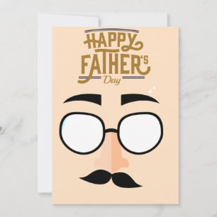 Happy Fathers Day Greeting Flat Kaart