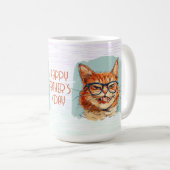 Happy Father's Day Hilarious Cat Coffee Mug (Devant droit)