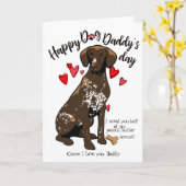 Happy Fathers Day Kaart - Uw kortharige pointer (Gele Bloem)