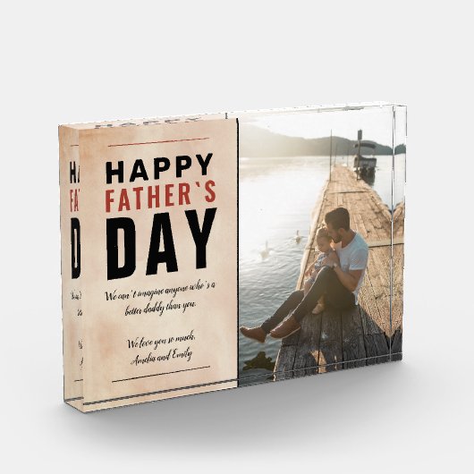 Happy Father's Day Message Waterverf Family Fotoblokken (Links)