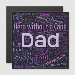 Happy Fathers Day Quote Paarse Text Magnet