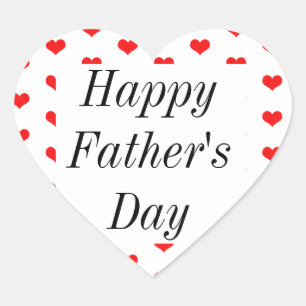 Happy Fathers Day Rode Hart Patronen Custom Schatt Hart Sticker