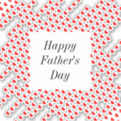 Happy Fathers Day Rode Hart Patronen Custom Schatt Sticker (Voorkant)