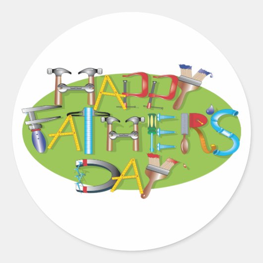 Happy Fathers Day Ronde Sticker (Voorkant)