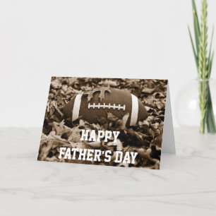 Happy Father's Day Sepia Football Card Kaart