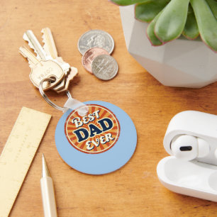 Happy Father's Day Shirt - Retro Badge Sleutelhanger
