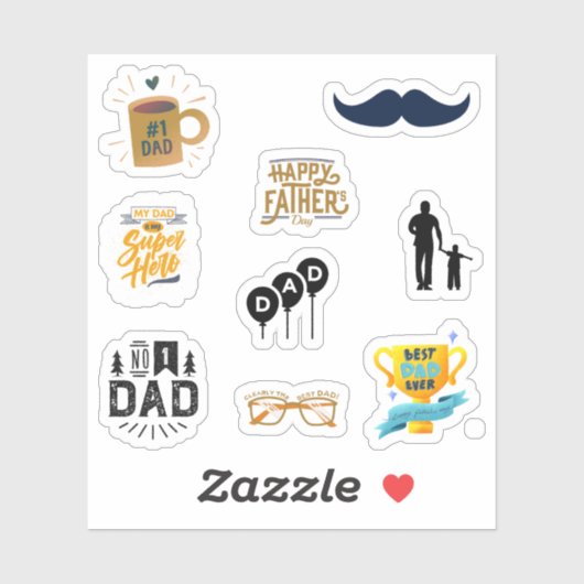 Happy Fathers Day Stickers (Vel)