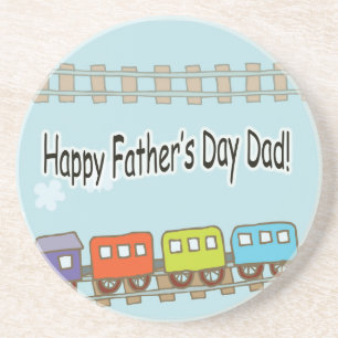 Happy Fathers Day Train Zandsteen Onderzetter