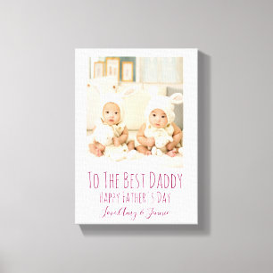 Happy Fathers Day van Twins Memories Custom Foto Canvas Afdruk