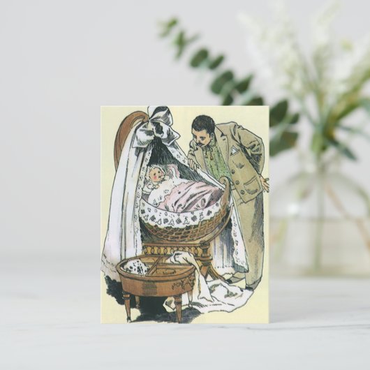  Happy Fathers Day, Victoriaans Baby Kaart (Staand voorkant)