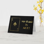 Happy Father's Day with ace card black and gold Kaart (Gele Bloem)