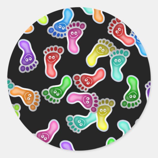 Happy Feet-achtergrond Ronde Sticker (Voorkant)