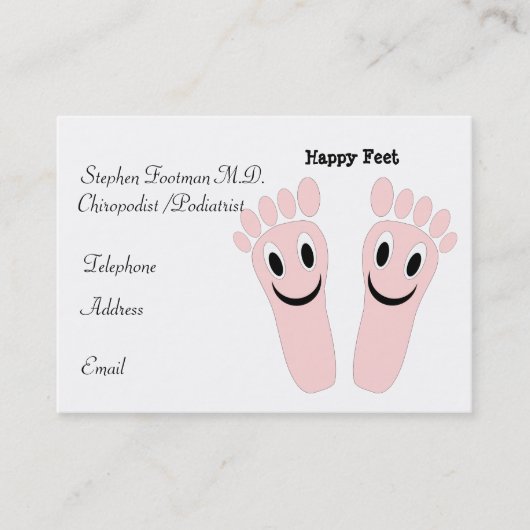 Happy Feet Chiropodist Visitekaartje (Voorkant)