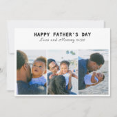 Happy Fête des pères 3 Photo Collage Carte de vaca (Devant)