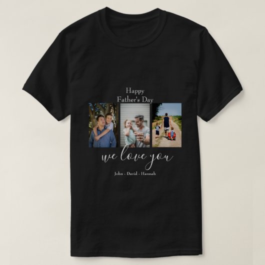 Happy Fête des pères Photo Collage T-Shirt (Design devant)