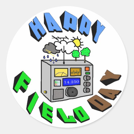 Happy Field Day Ham Radio Stickers (Devant)