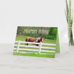 Happy Fifth Birthday Paint Horse Kaart