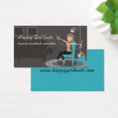 Happy fille tricot étiquettes cadeaux carte de vis (Bureau)