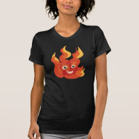 Happy Fire Flame Character Womens